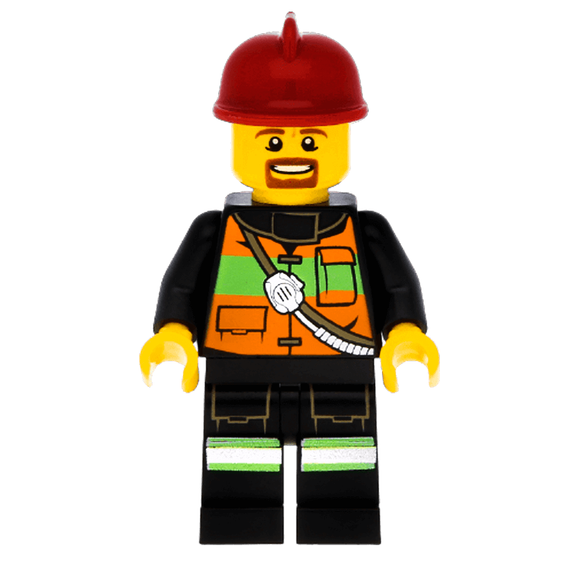 Фигурка Lego Fire 973pb1303 Reflective Stripe Vest with Pockets City cty0342 Б/У - Retromagaz