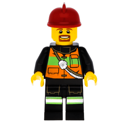 Фігурка Lego 973pb1303 Reflective Stripe Vest with Pockets City Fire cty0342 Б/У - Retromagaz