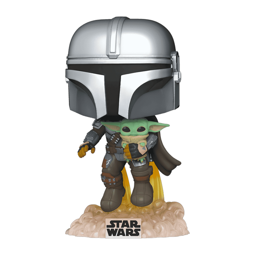 Фігурка FUNKO POP! The Mandalorian Flying with Jet Pack Star Wars Мандалорець Що Летить з Малюком Зоряні Війни 114mm 402 50959 - Retromagaz