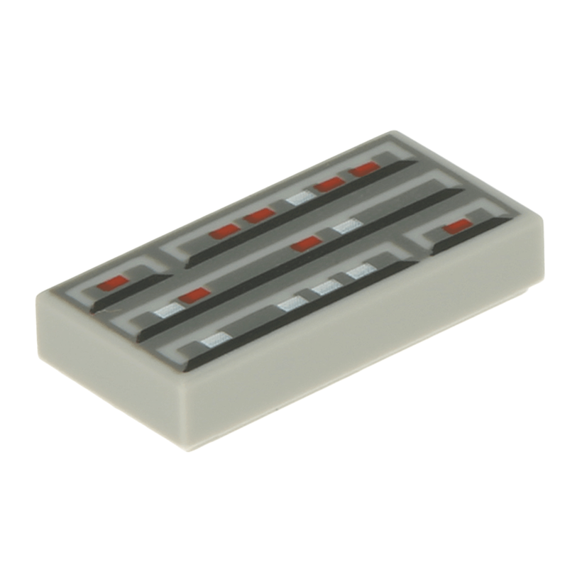 Плитка 10шт Lego Декоративная with Groove with SW Computer Pattern 1 x 2 3069bps1 4212363 Light Bluish Grey Б/У - Retromagaz