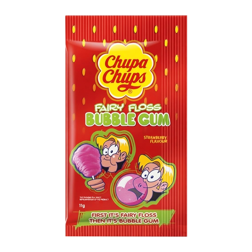 Жувальна Гумка Chupa Chups Солодка Вата Bubblegum Strawberry 11g - Retromagaz