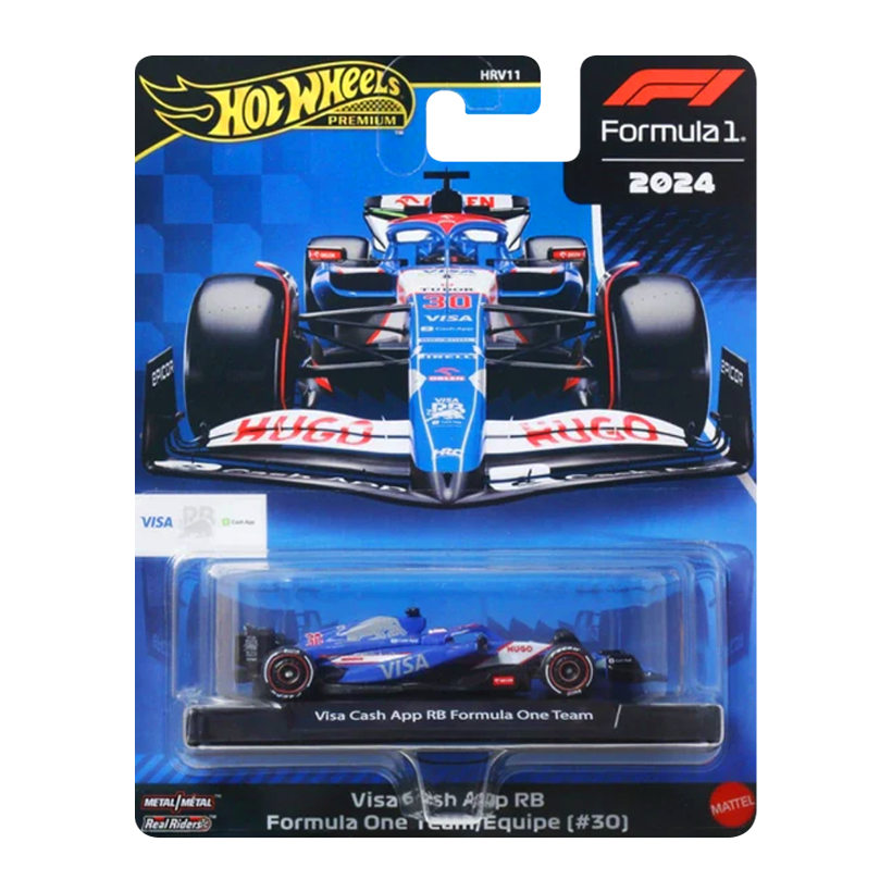 Машинка Premium Hot Wheels Visa Cash App RB Formula One Team (#30) 1:64 JBM24 Blue - Retromagaz