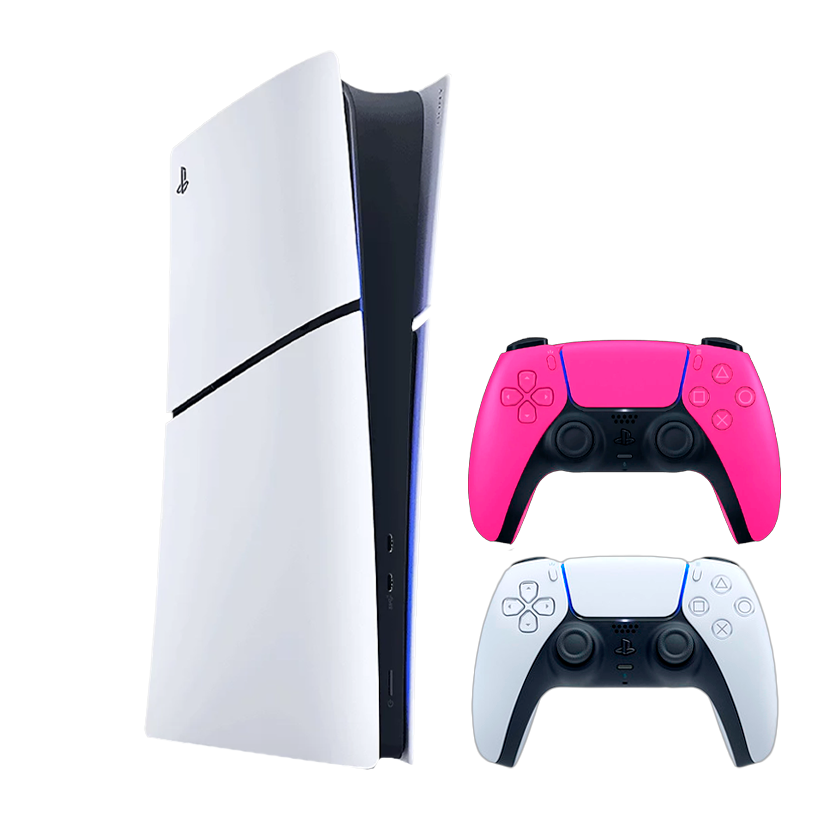 Набір Консоль Sony PlayStation 5 Slim Digital Edition 825GB White Новий  + Геймпад Бездротовий DualSense Pink - Retromagaz