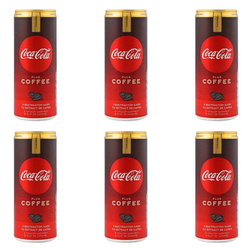 Набор Напиток Coca-Cola 6шт Plus Coffe Карамель 250ml - Retromagaz