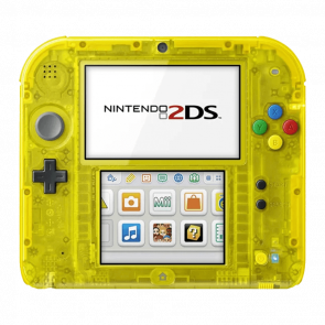 Консоль Nintendo 2DS Pokemon Limited Edition Модифікована 32GB Trans-Yellow + 10 Вбудованих Ігор Б/У