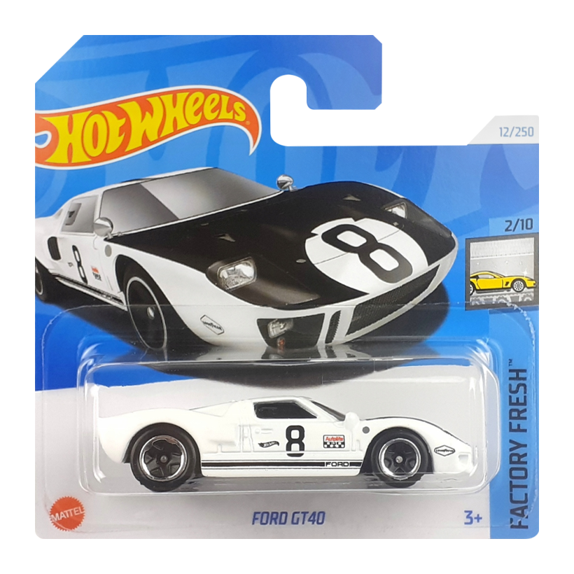 Машинка Базовая Hot Wheels Ford GT40 Factory Fresh 1:64 HTC51 White - Retromagaz
