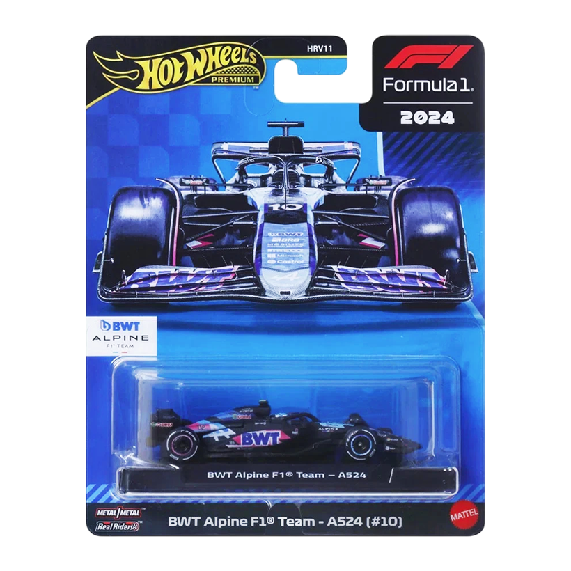 Машинка Premium Hot Wheels BWT Alpine F1 Team - A524 (#10) 1:64 JBM21 Blue - Retromagaz