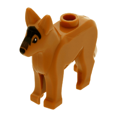Фігурка Lego Земля Dog Alsatian German Shepherd with Black Eyes Animals 92586pb01 4614195 Medium Nougat Б/У - Retromagaz