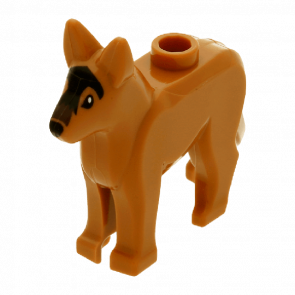 Фігурка Lego Земля Dog Alsatian German Shepherd with Black Eyes Animals 92586pb01 4614195 Medium Nougat Б/У
