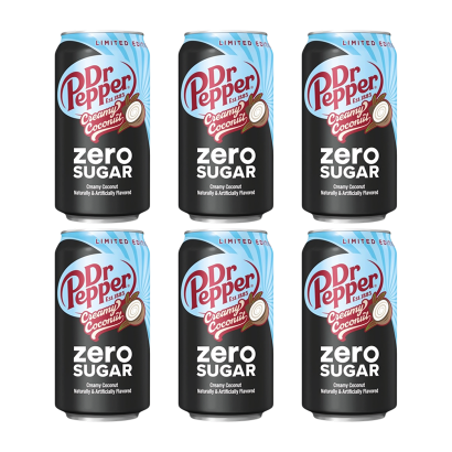 Набір Напій Dr Pepper Creamy Coconaut Limited Edition Zero Sugar 355ml 4шт - Retromagaz