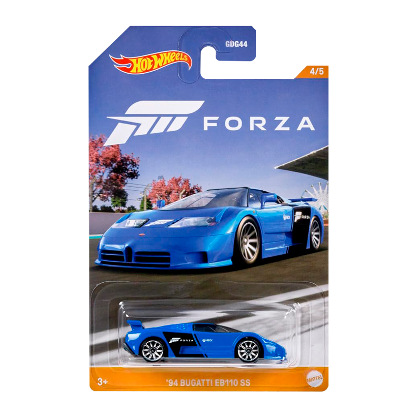Тематична Машинка Hot Wheels '94 Bugatti EB110 SS Forza 1:64 HLK26 Blue - Retromagaz