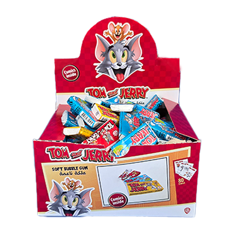 Набор Жевательная Резинка 100шт Tom and Jerry Bubble Gum с Комиксом Red Blue Yellow White 4,5g - Retromagaz