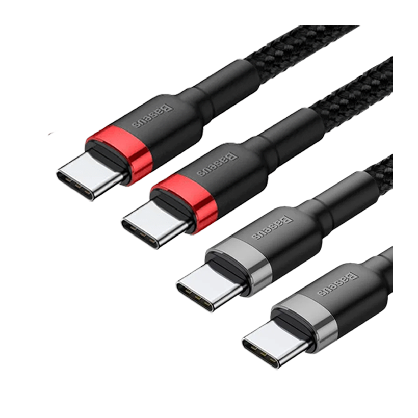 Кабель Baseus Cafule Charging Cable 100W 2шт USB Type-C - USB Type-C Black Red 1m - Retromagaz