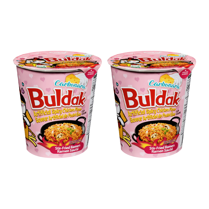 Набор Лапша 2шт Samyang Buldak Carbonara (Курица в Соусе Карбонара) в Стаканчике Острая 70g - Retromagaz