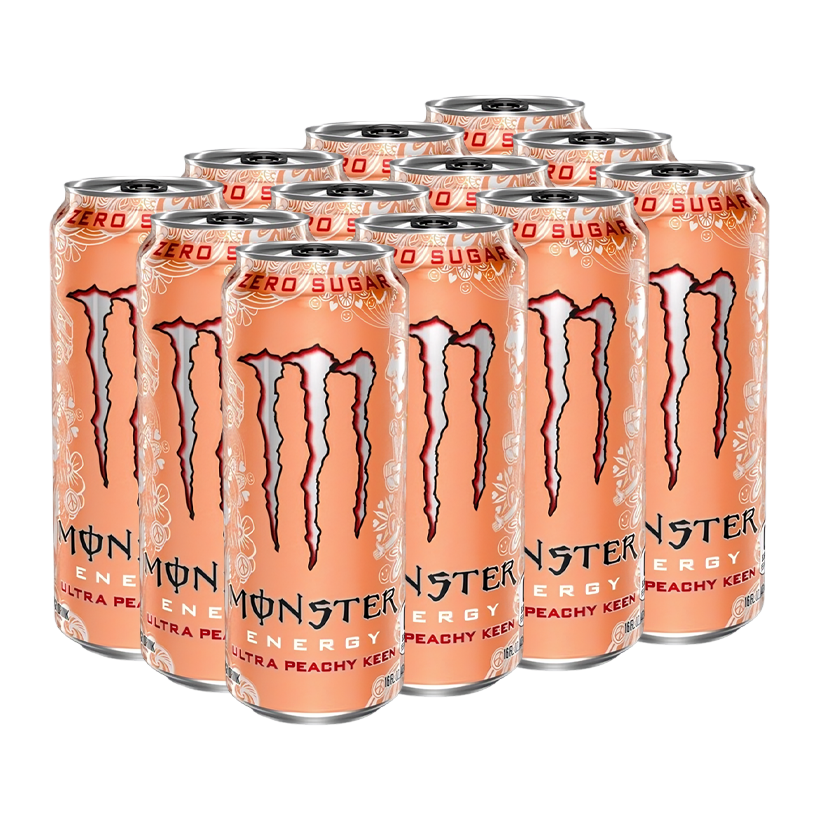 Набор Напиток Энергетический 12шт Monster Energy Ultra Peachy Keen Zero Sugar 500ml - Retromagaz