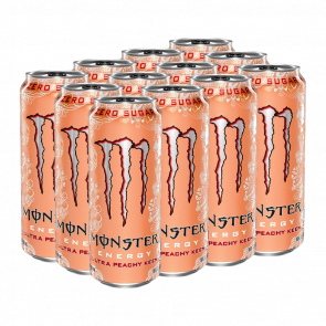 Упаковка безалкогольного энергетического напитка Monster Energy Ultra Peachy Keen Zero 500 мл x 12 шт