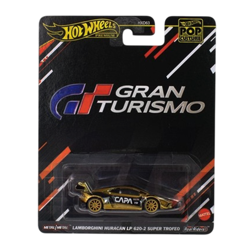 Машинка Premium Hot Wheels Lamborghini Huracan LP 620-2 Super Trofeo Gran Turismo Pop Culture 1:64 JBL75 Gold - Retromagaz