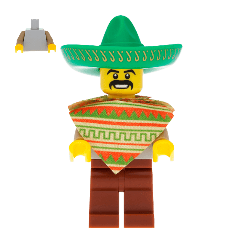 Фигурка Lego Series 2 Mariachi Maraca Man Collectible Minifigures col02-1 col017 Б/У - Retromagaz