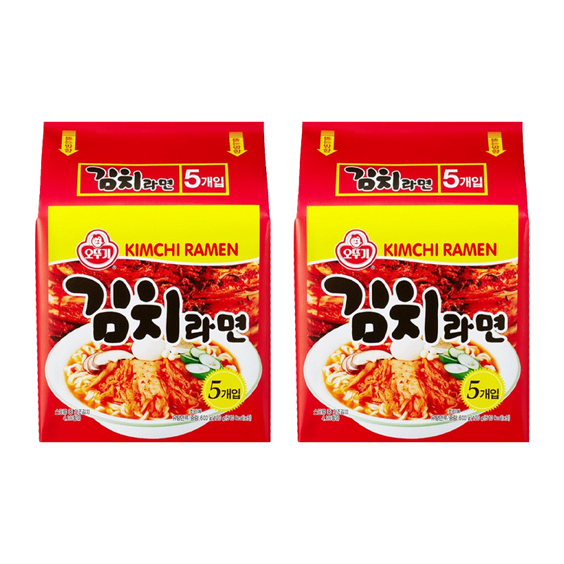 Набор Лапша 10шт Ottogi Kimchi Рамьон Острая 120g - Retromagaz