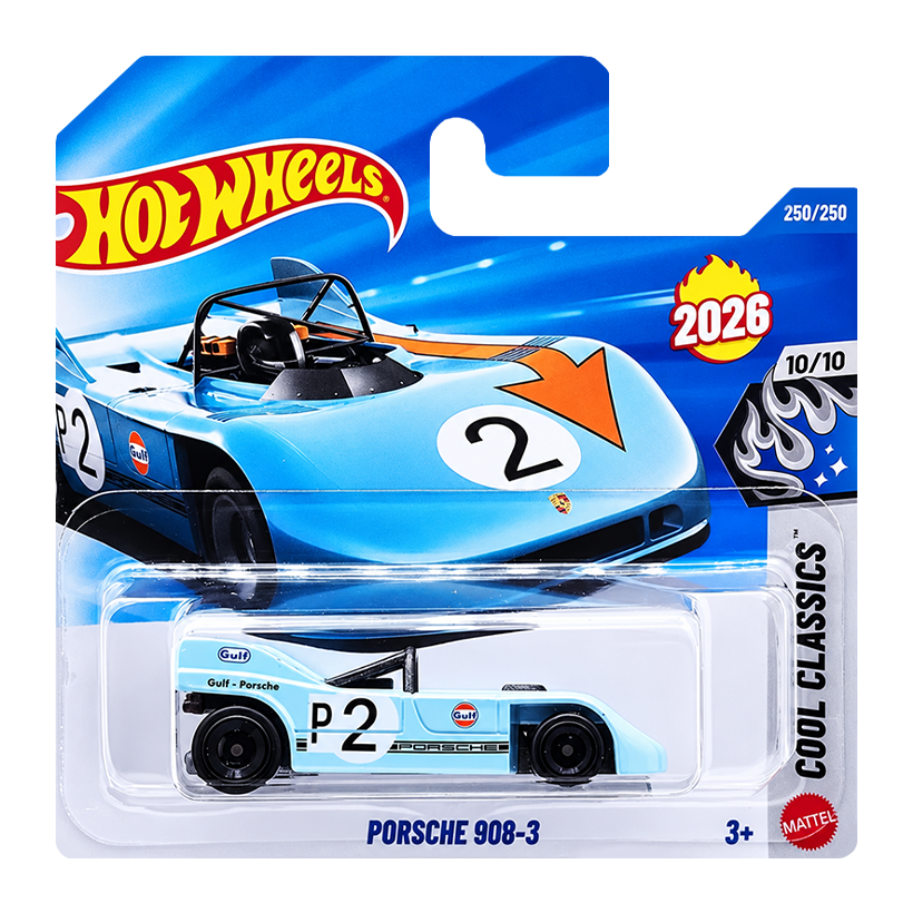 Машинка Базова Hot Wheels Porsche 908-3 Classics 1:64 JJH78 Aqua - Retromagaz