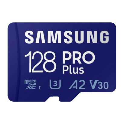 Карта Памяти Samsung Pro Plus UHS-I U3 V30 A2 + SD Adapter 128GB - Retromagaz