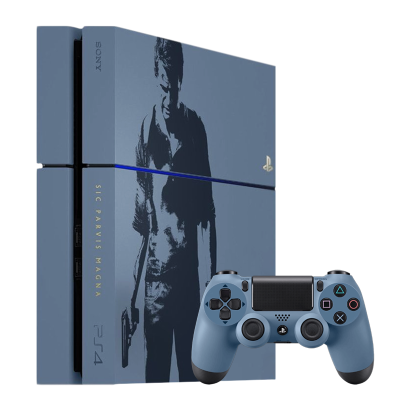 Набір Консоль Sony PlayStation 4 CUH-12хх Uncharted 4 Limited Edition 1TB Blue Б/У  + Геймпад Бездротовий DualShock 4 Uncharted 4 Version 1 - Retromagaz