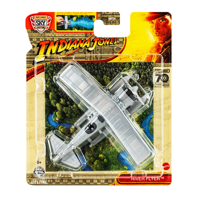 Тематическая Машинка Matchbox River Flyer Indiana Jones Sky Busters 1:64 HHT34/HVM41 Grey - Retromagaz