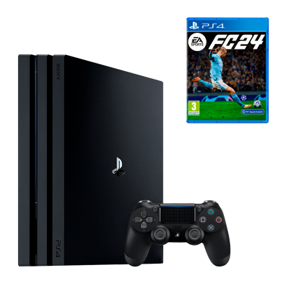 Набір Консоль Sony PlayStation 4 Pro CUH-72xx 1TB Black Б/У  + Гра EA Sports FC 24 Російська Озвучка Новий - Retromagaz