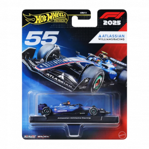 Машинка Premium Hot Wheels Atlassian Williams Racing (#55 Carlos Sainz Jr.) 1:64 JKD85 Blue - Retromagaz