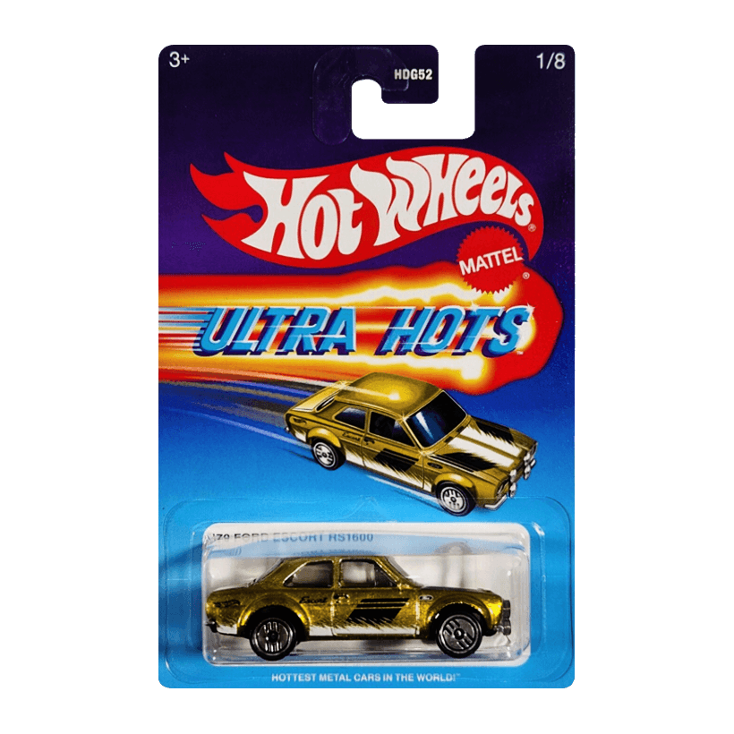 Тематическая Машинка Hot Wheels '70 Ford Escort RS1600 Ultra Hots 1:64 JBY60 Gold - Retromagaz