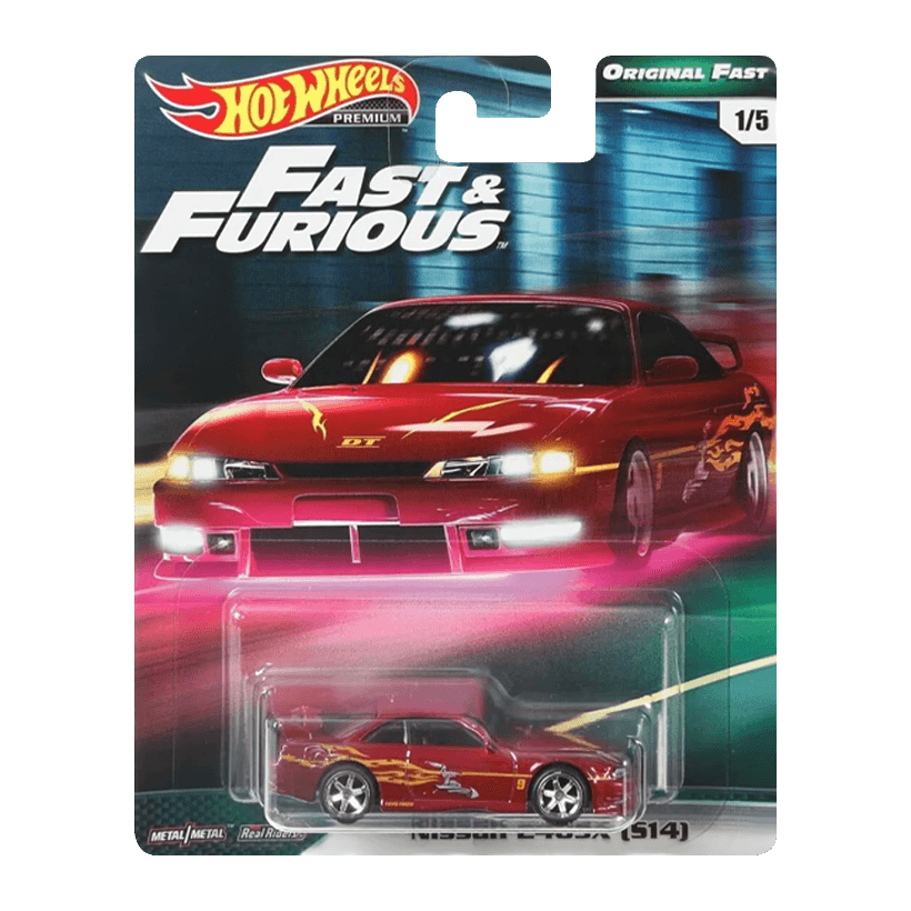 Машинка Premium Hot Wheels Nissan 240SX (S14) Fast & Furious 1:64 GBW84 Red - Retromagaz