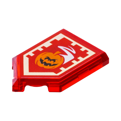 Плитка Lego Pentagonal Nexo Power Shield Pattern Manic Pumpkin Модифікована Декоративна 2 x 3 22385pb113 6172775 6245488 Trans-Red 4шт Б/У - Retromagaz