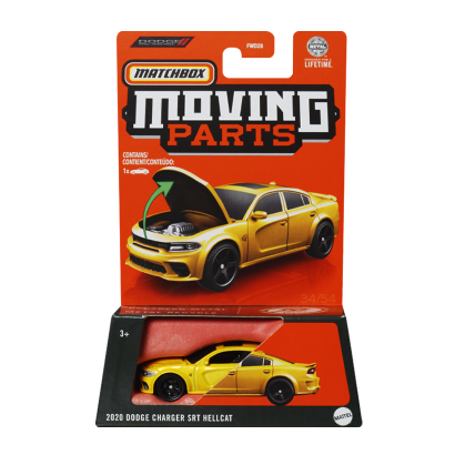 Тематическая Машинка Matchbox Dodge Charger SRT Hellcat Moving Parts 1:64 FWD28/HVN15 Yellow - Retromagaz