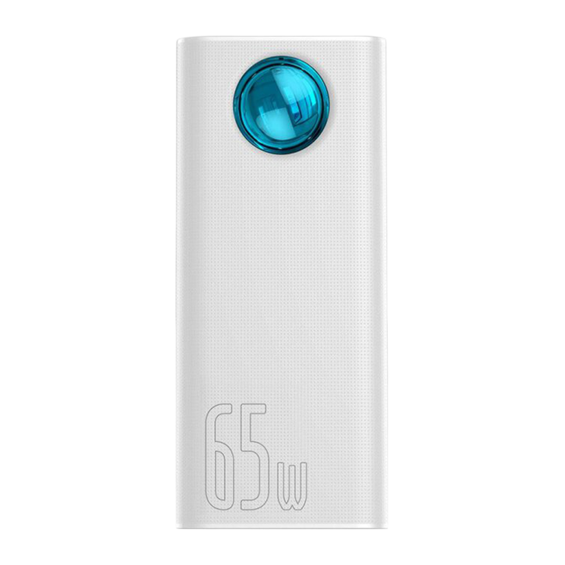 Портативний Акумулятор Power Bank Baseus Amblight Digital Display Quick Charge (PPLG-A02) White 30000 mAh 65 W Новий - Retromagaz