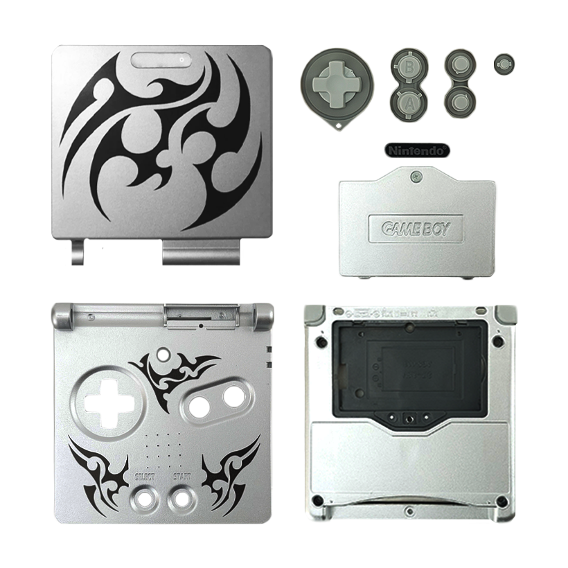 Корпус RMC Game Boy Advance SP Tribal Limited Edition Silver Новый - Retromagaz
