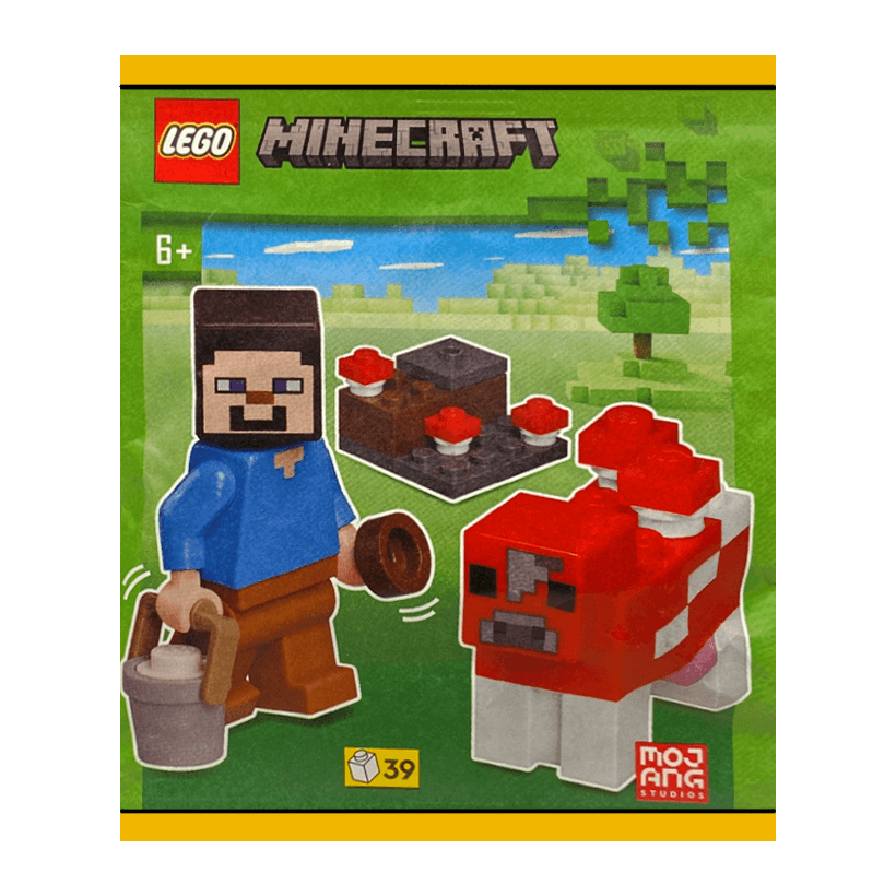 Конструктор Lego Фігурка Steve with Mooshroom Paper Bag Minecraft 662407 min056 Новый - Retromagaz