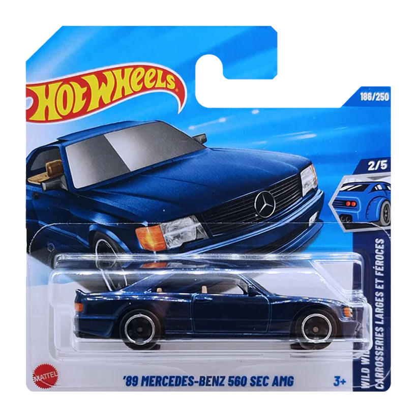 Машинка Базовая Hot Wheels '89 Mercedes-Benz 560 SEC AMG Turbo 1:64 JBB85 Blue - Retromagaz