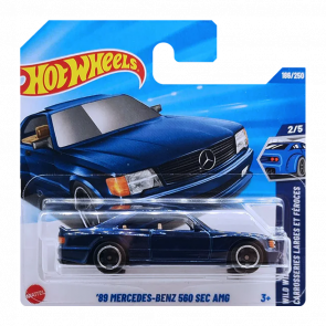 Машинка Базова Hot Wheels '89 Mercedes-Benz 560 SEC AMG Turbo 1:64 JBB85 Blue - Retromagaz