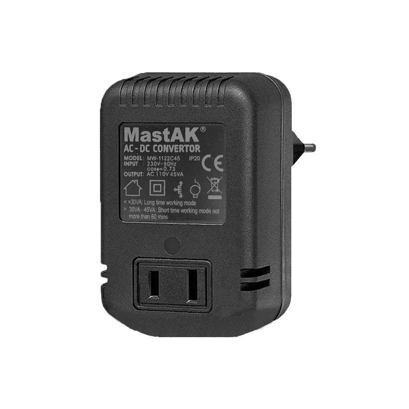 Преобразователь Напряжения Mastak 220-110V 45W Black - Retromagaz