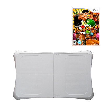 Набір Контролер Бездротовий Nintendo Wii Balance Board RVL-021 White Б/У  + Гра Punch-Out!! Англійська Версія - Retromagaz