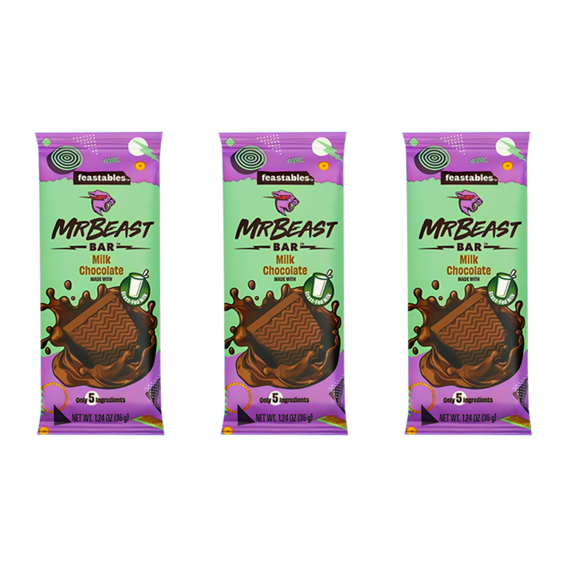 Набор Шоколад Молочный 3шт MrBeast Feastables 60g - Retromagaz