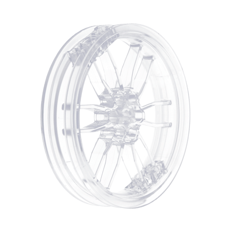 Колесо Lego Диск Motorcycle 75mm D. x 17mm 88517 52051 6053875 Trans Clear 4шт Б/У - Retromagaz