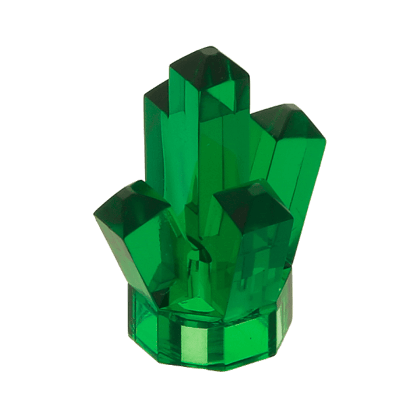 Скала Lego Драгоценность Crystal 5 Point 1 x 1 52 29377 30385 28623 4541539 4655335 Trans-Green Б/У - Retromagaz