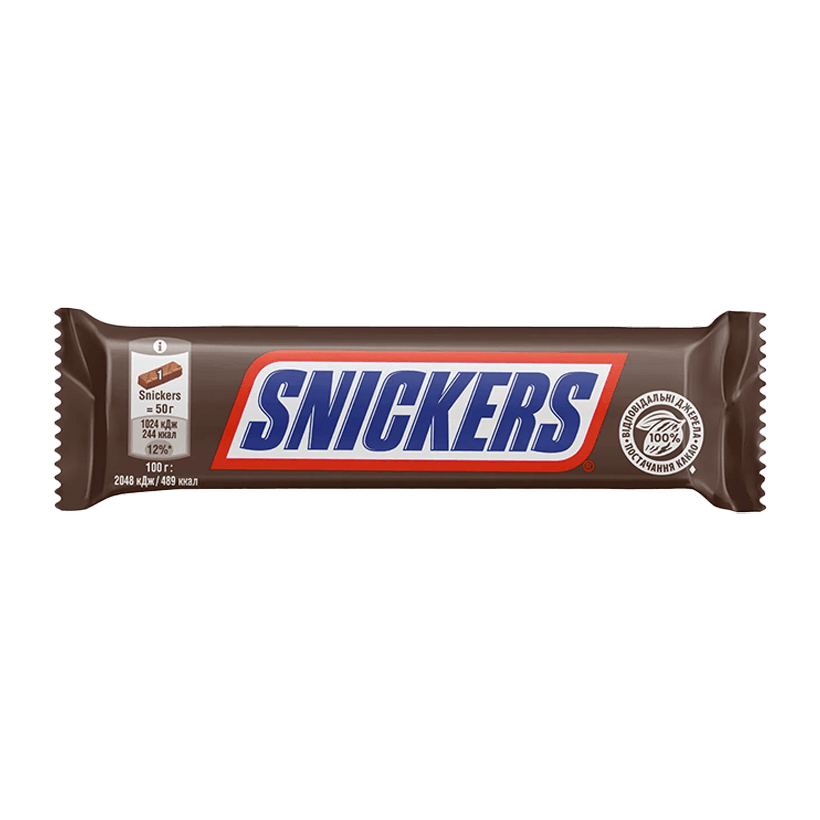 Батончик Snickers с Арахисом в Молочном Шоколаде 50g - Retromagaz