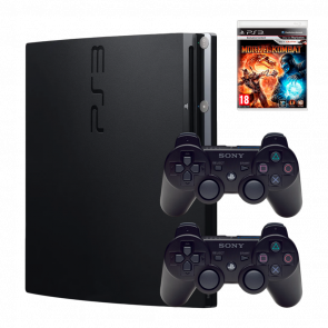 Набір Консоль Sony PlayStation 3 Slim 120GB Black Б/У + Геймпад Бездротовий DualShock 3 2шт + Гра Mortal Kombat Англійська Версія Набір Консоль Sony PlayStation 3 Slim 120GB Black Б/У + Геймпад Бездротовий DualShock 3 2шт + Гра Mortal Kombat Англійська Версія - Retromagaz