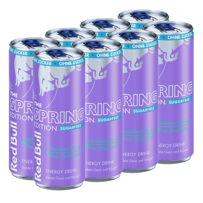Набір Напій Енергетичний 8шт Red Bull Spring Edition Sugar Free 250ml - Retromagaz