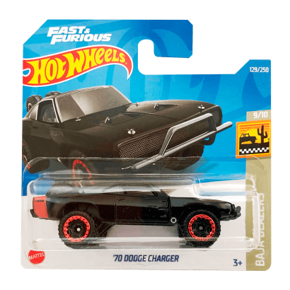 Машинка Базовая Hot Wheels '70 Dodge Charger Fast & Furious Baja Blazers 1:64 HCV70 Black - Retromagaz