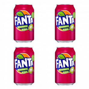 Набор Напиток Fanta Strawberry & Kiwi 355ml 4шт - Retromagaz