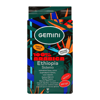 Кава Мелена Gemini Ethiopia Sidamo 250g - Retromagaz