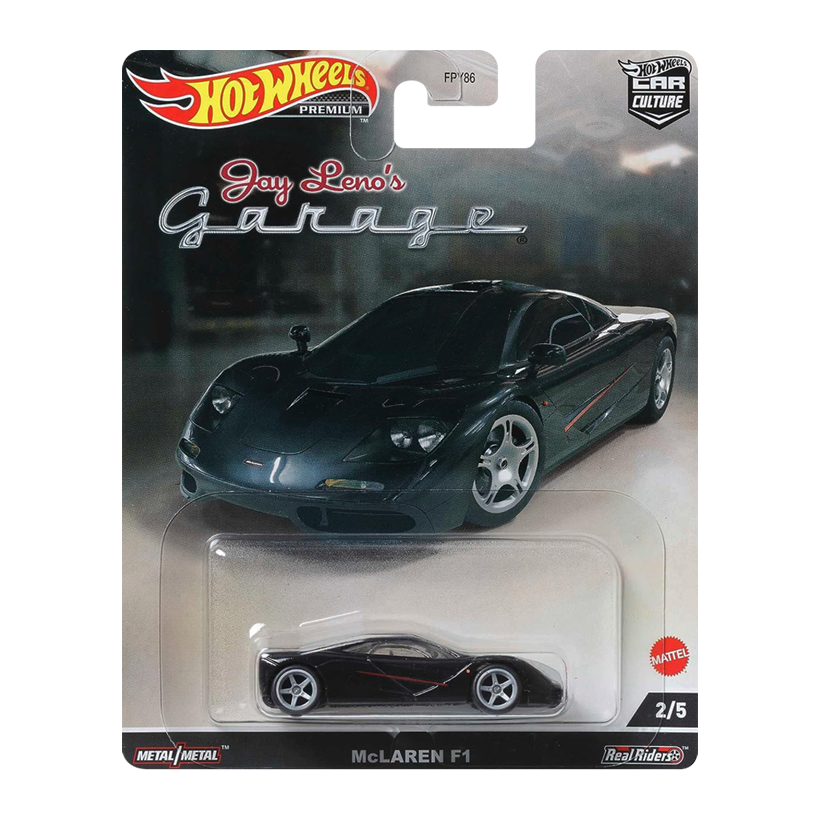 Машинка Premium Hot Wheels McLaren F1 Jay Leno's Garage HCK08 Black Новий - Retromagaz